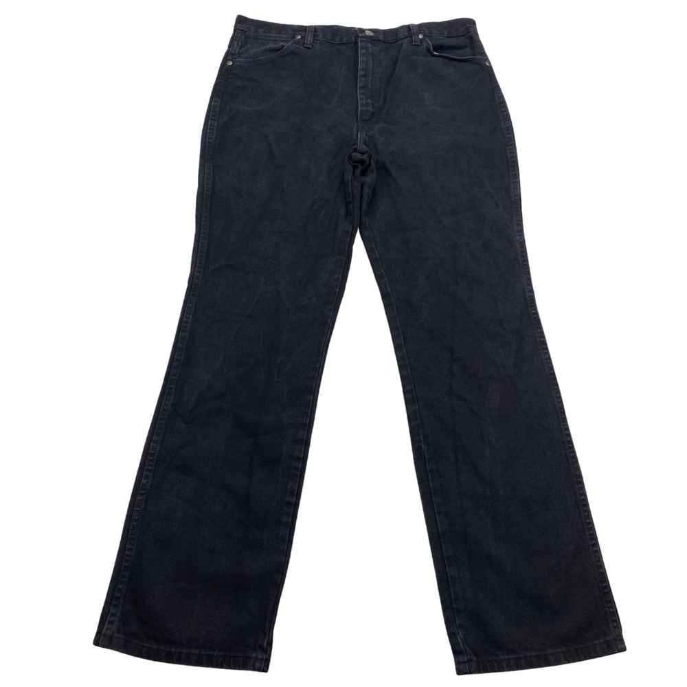 Wrangler Cowboy Cut Silver Edition Slim Fit Denim Black Jeans Mens 38x34 933SEWK